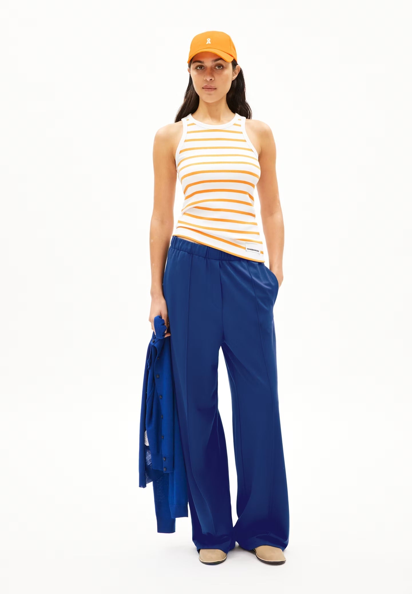 KANITAA STRIPES 3085 White-light Tangerine - LEEF mode en accessoires