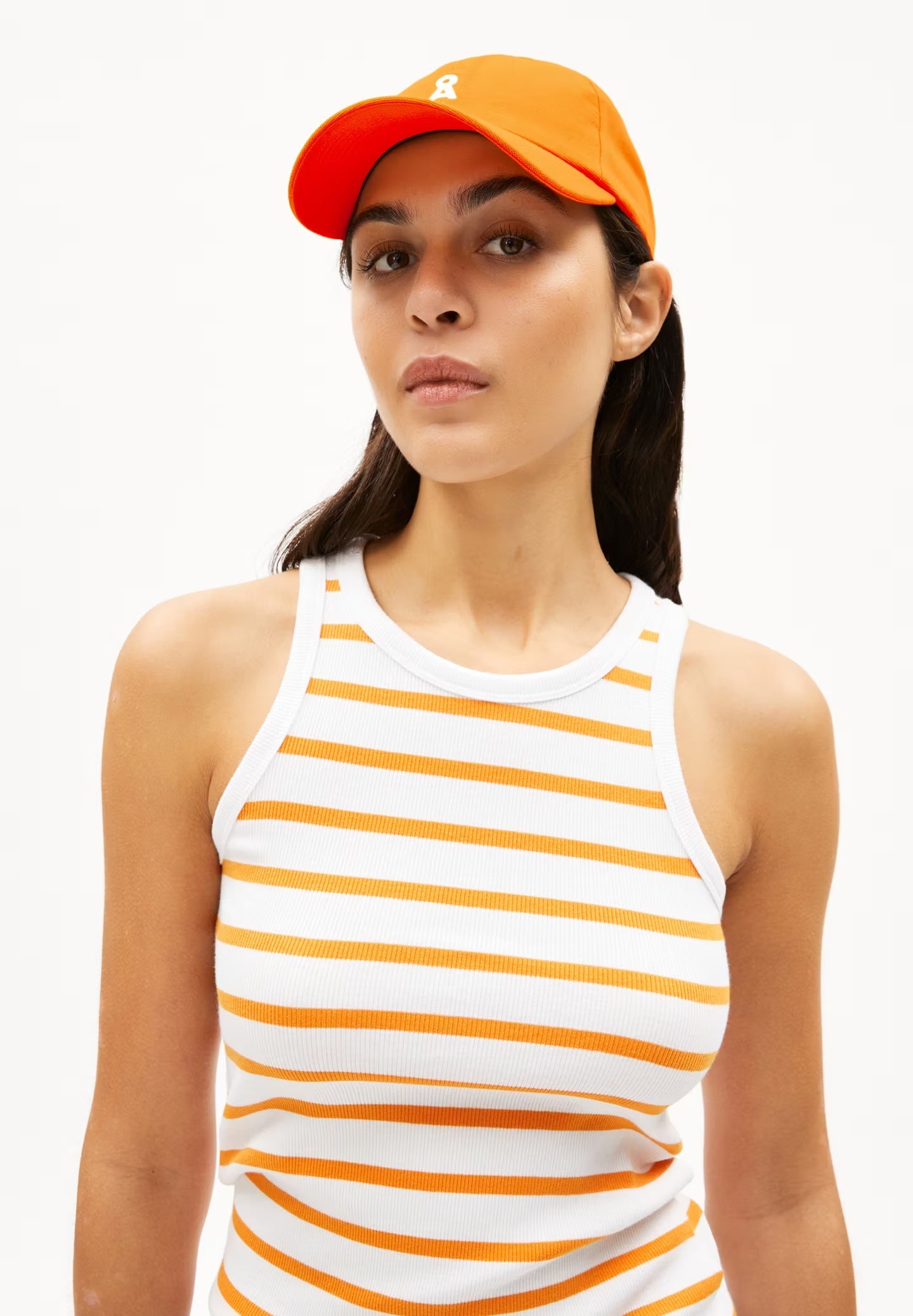 KANITAA STRIPES 3085 White-light Tangerine - LEEF mode en accessoires