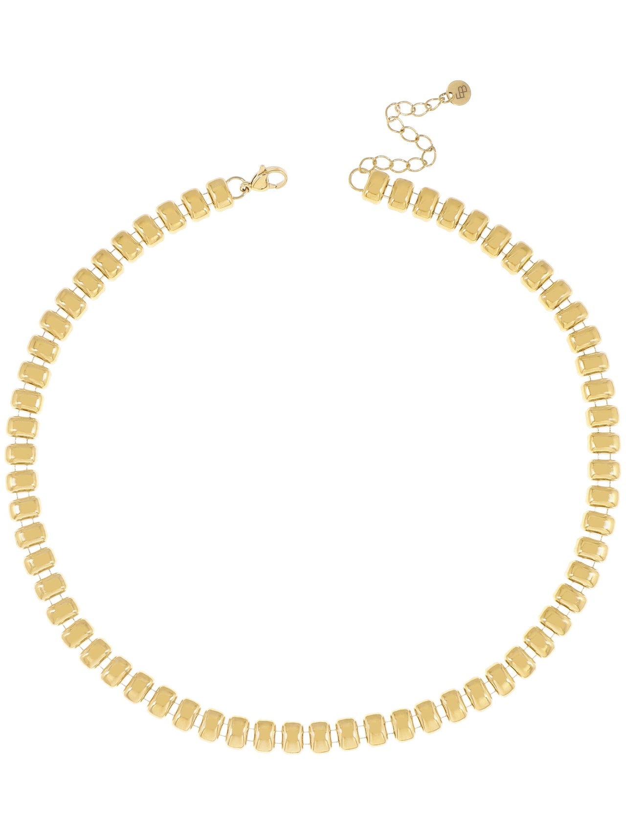 KETTING MET VERGULDE RECHTHOEK SCHAKELS goud