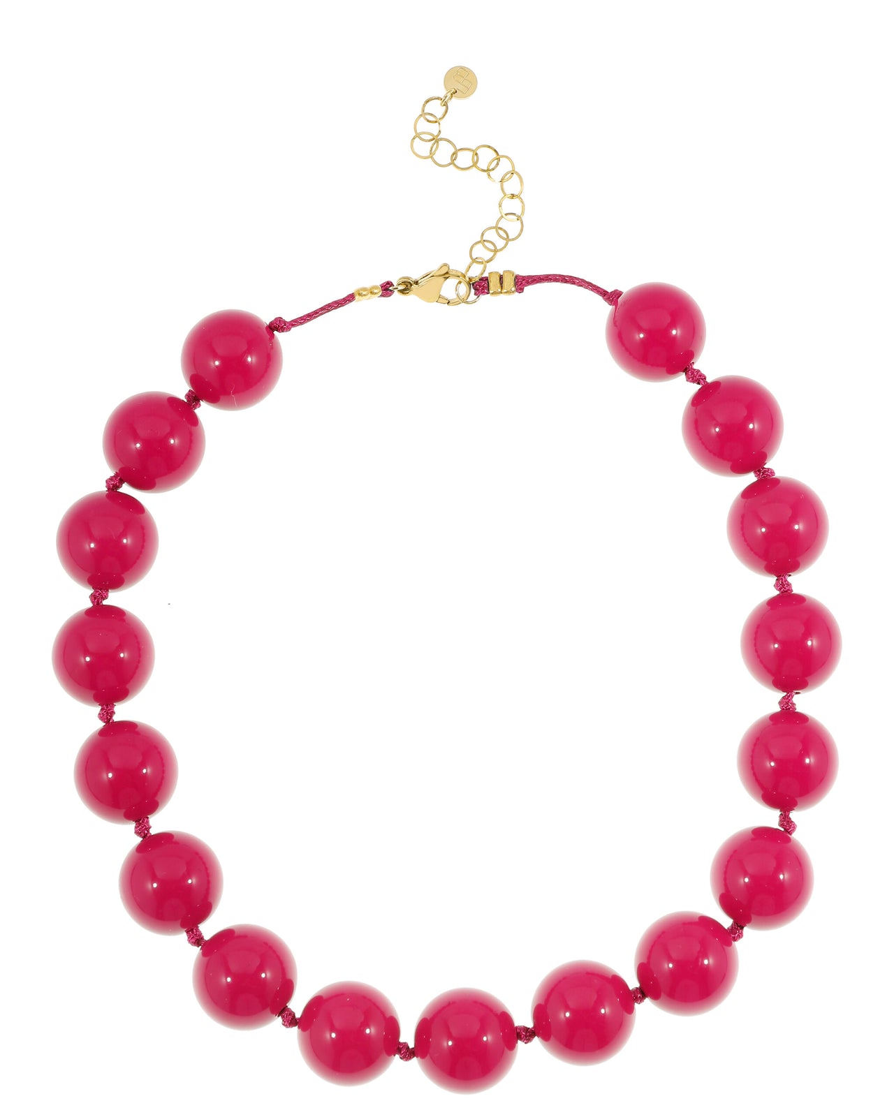 KORTE KETTING MET GROTE RONDE KRALEN / MORE COLOURS felroze