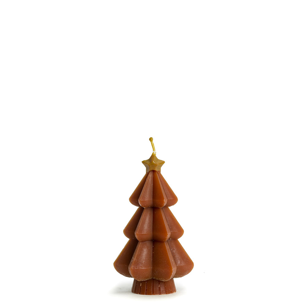 Kerstboomster XS van Rustik Lys, 5.4x9 cm, in kastanjebruin, geschikt als decoratieve kerstboomversiering