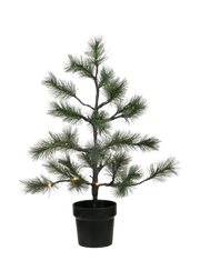 Kerstboom van House Doctor van 75 cm hoog met heldere LED-lampjes, versierd en klaar voor de feestdagen.