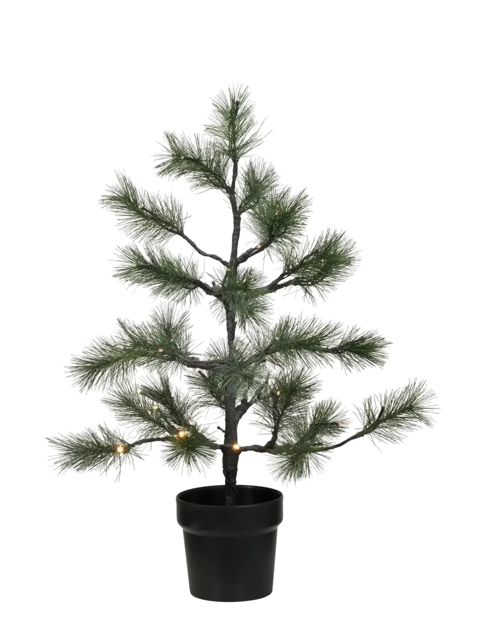 Kerstboom van House Doctor van 75 cm hoog met heldere LED-lampjes, versierd en klaar voor de feestdagen.