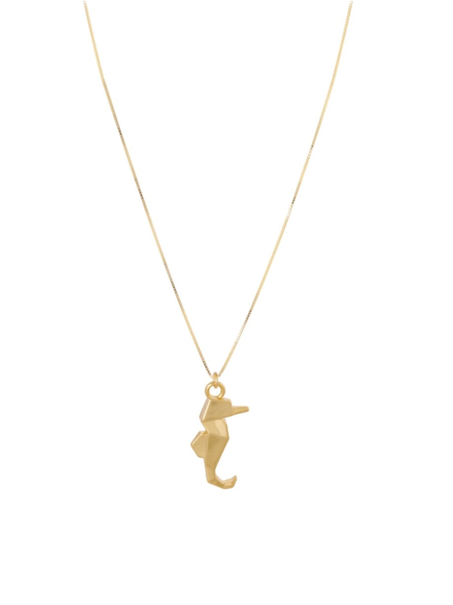 Ketting met zeepaardje (20 inch) goud
