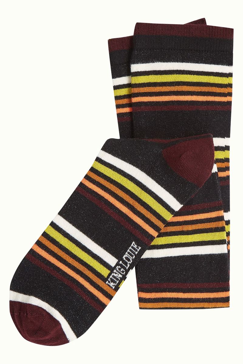 Knee Socks Frostine Stripe 001 Black