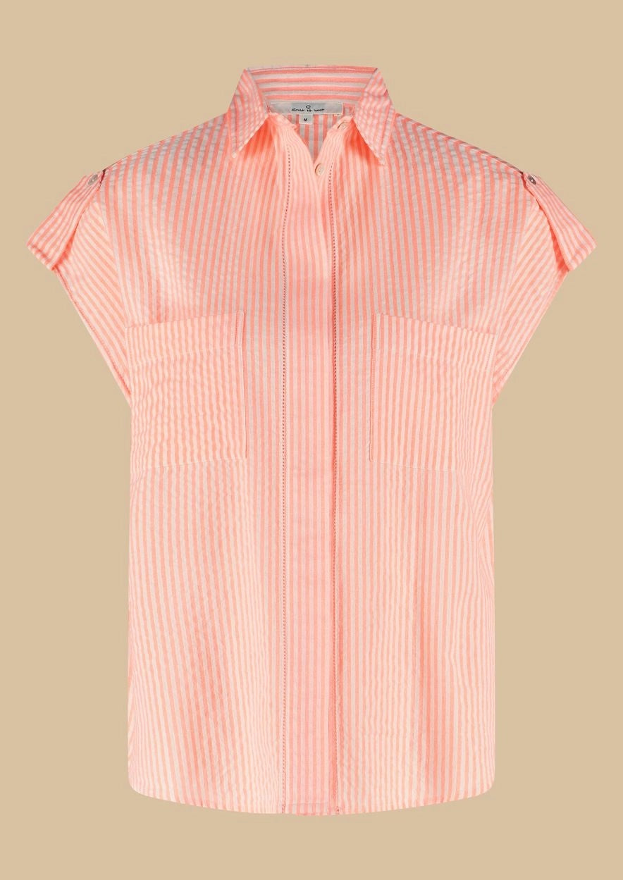LANA BLOUSE 5576 Papaya Punch Stripe - LEEF mode en accessoires