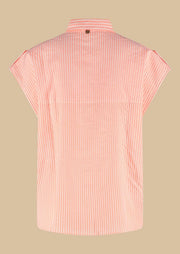 LANA BLOUSE 5576 Papaya Punch Stripe - LEEF mode en accessoires