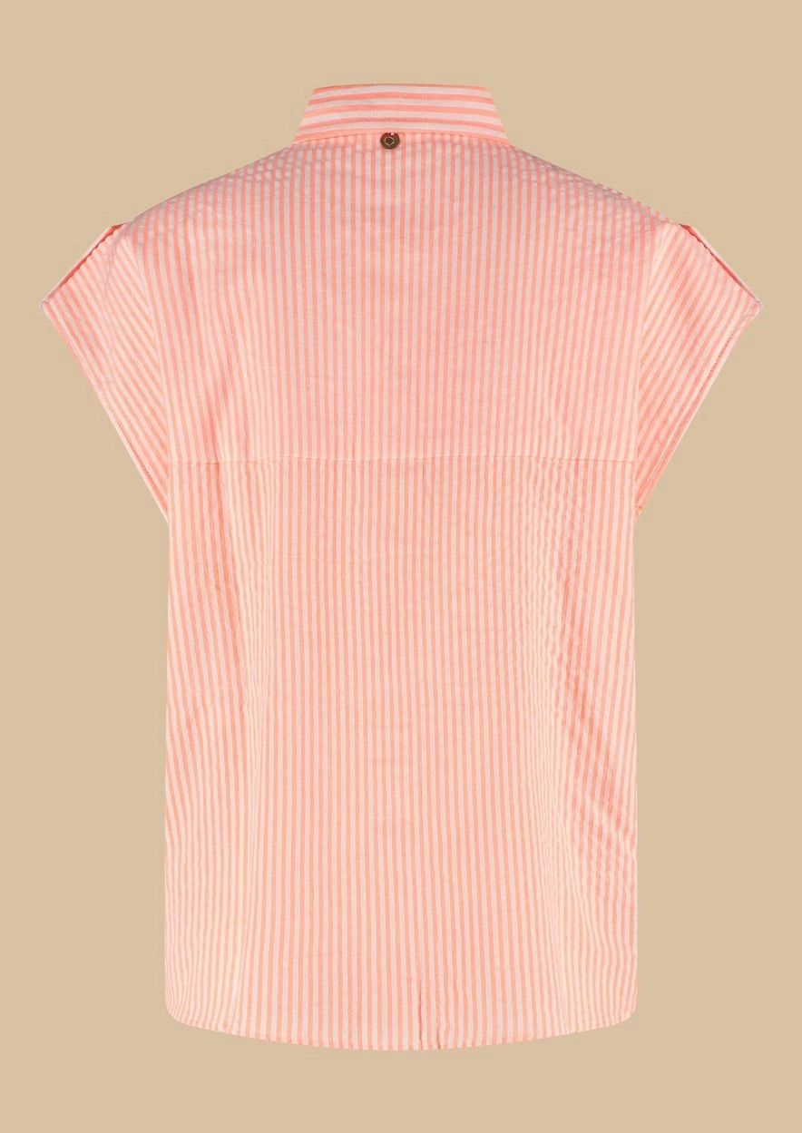 LANA BLOUSE 5576 Papaya Punch Stripe - LEEF mode en accessoires