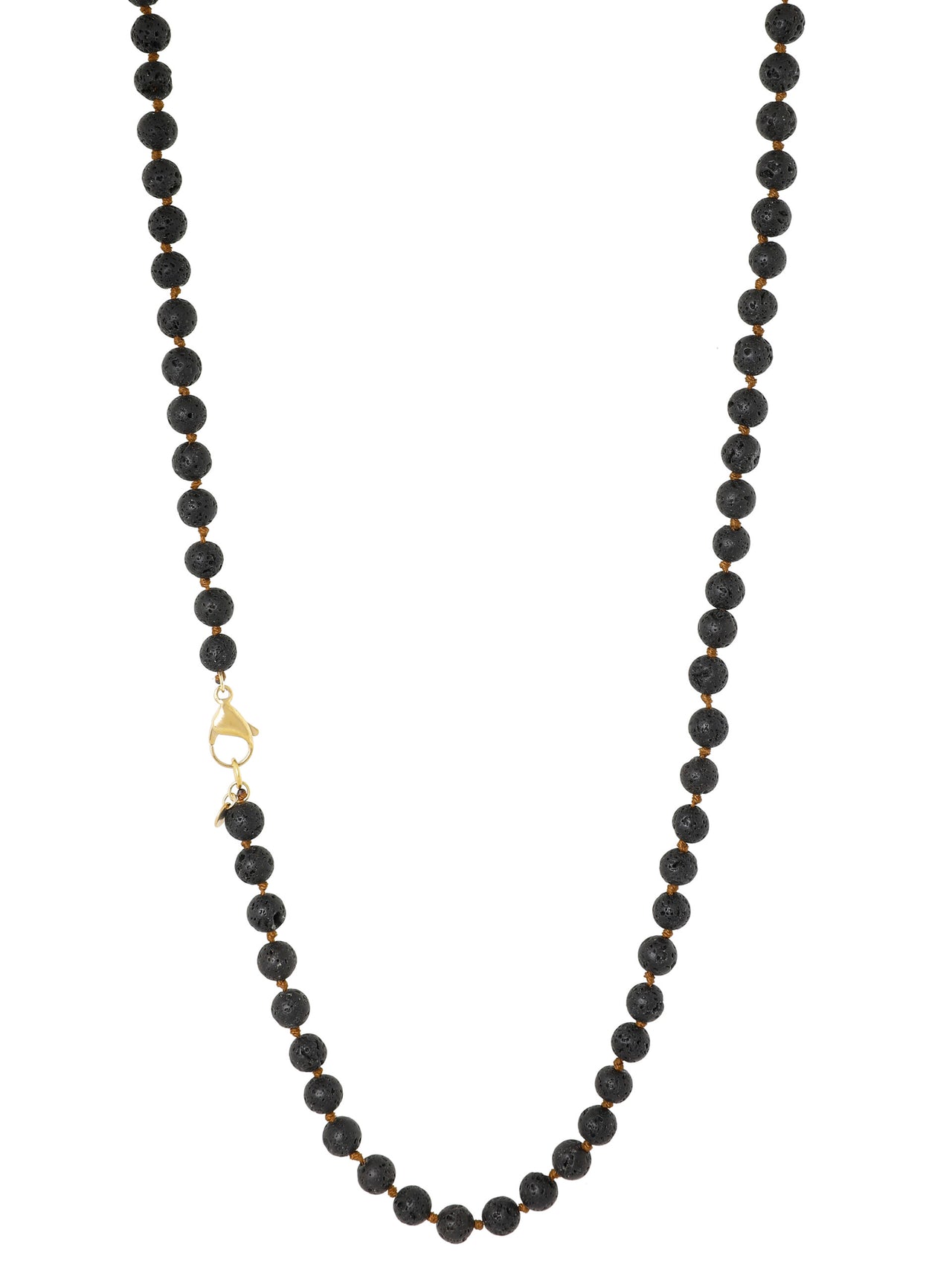 LANGE GEMSTONE KETTING Mat Zwart - LEEF mode en accessoires
