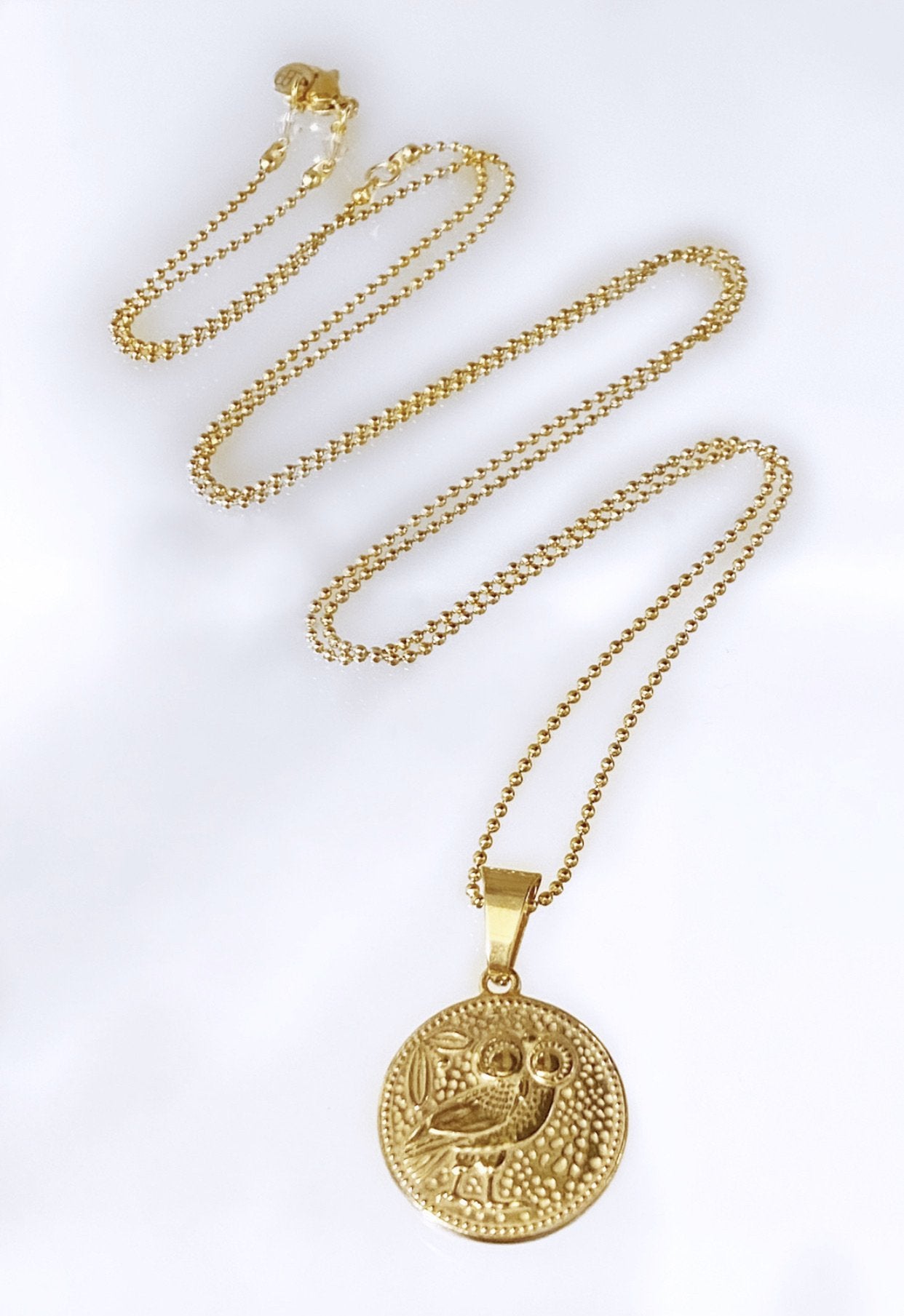 LANGE KETTING MET MUNT MET OPDRUK(2.5CM) goud - LEEF mode en accessoires