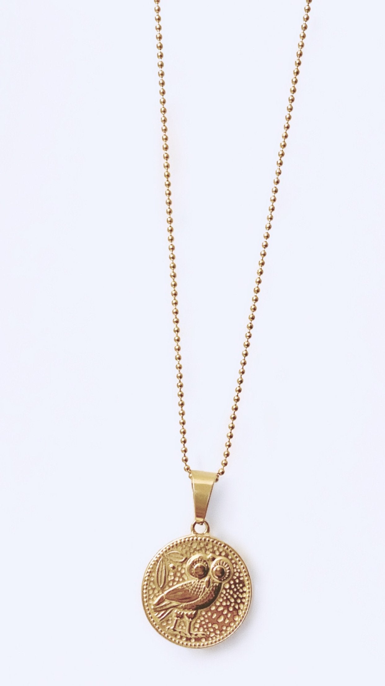 LANGE KETTING MET MUNT MET OPDRUK(2.5CM) goud - LEEF mode en accessoires