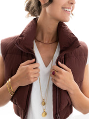 LANGE KETTING MET MUNT MET OPDRUK(2.5CM) goud - LEEF mode en accessoires