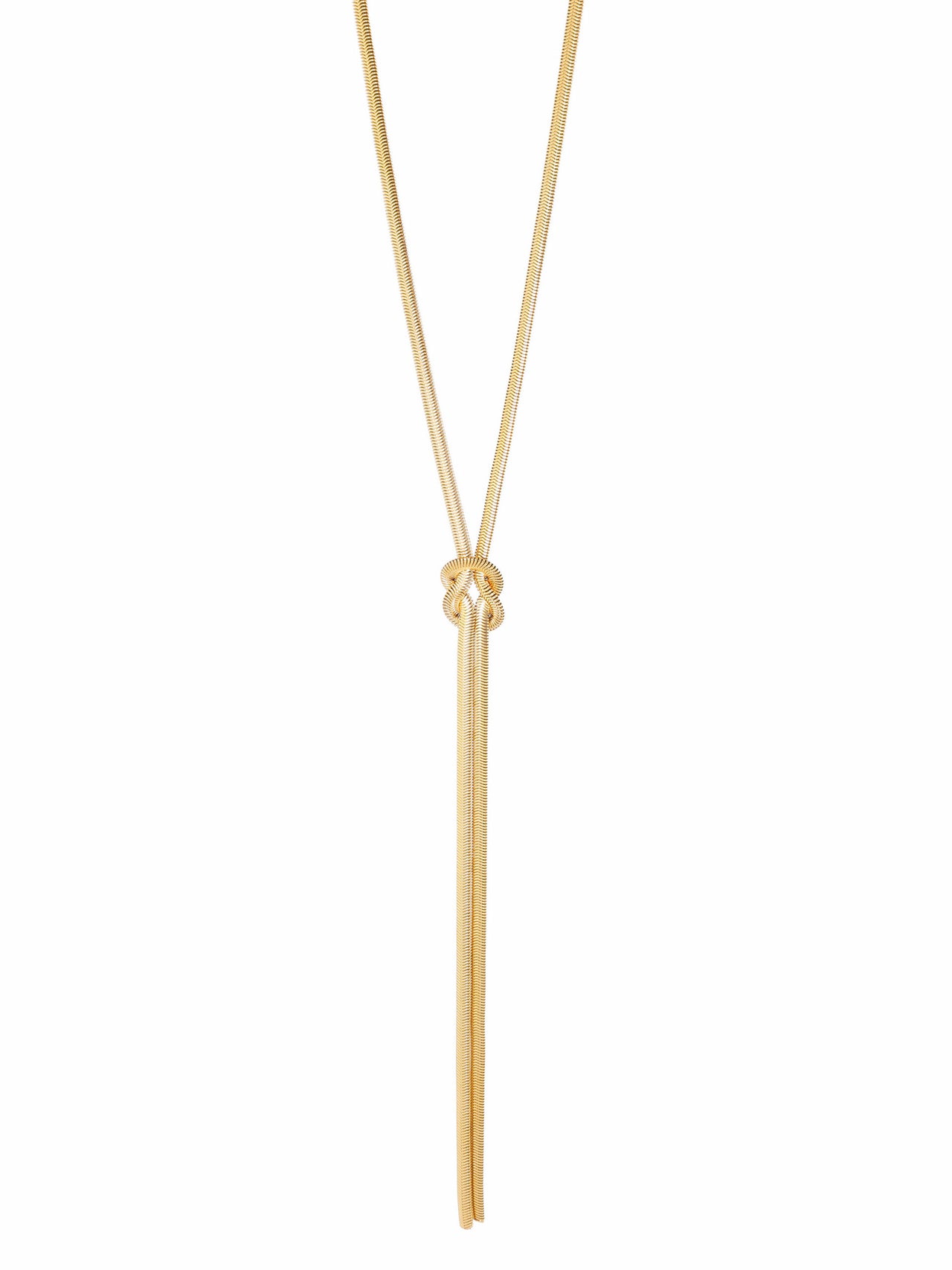 LANGE SNAKE KETTING MET KNOOP goud - LEEF mode en accessoires