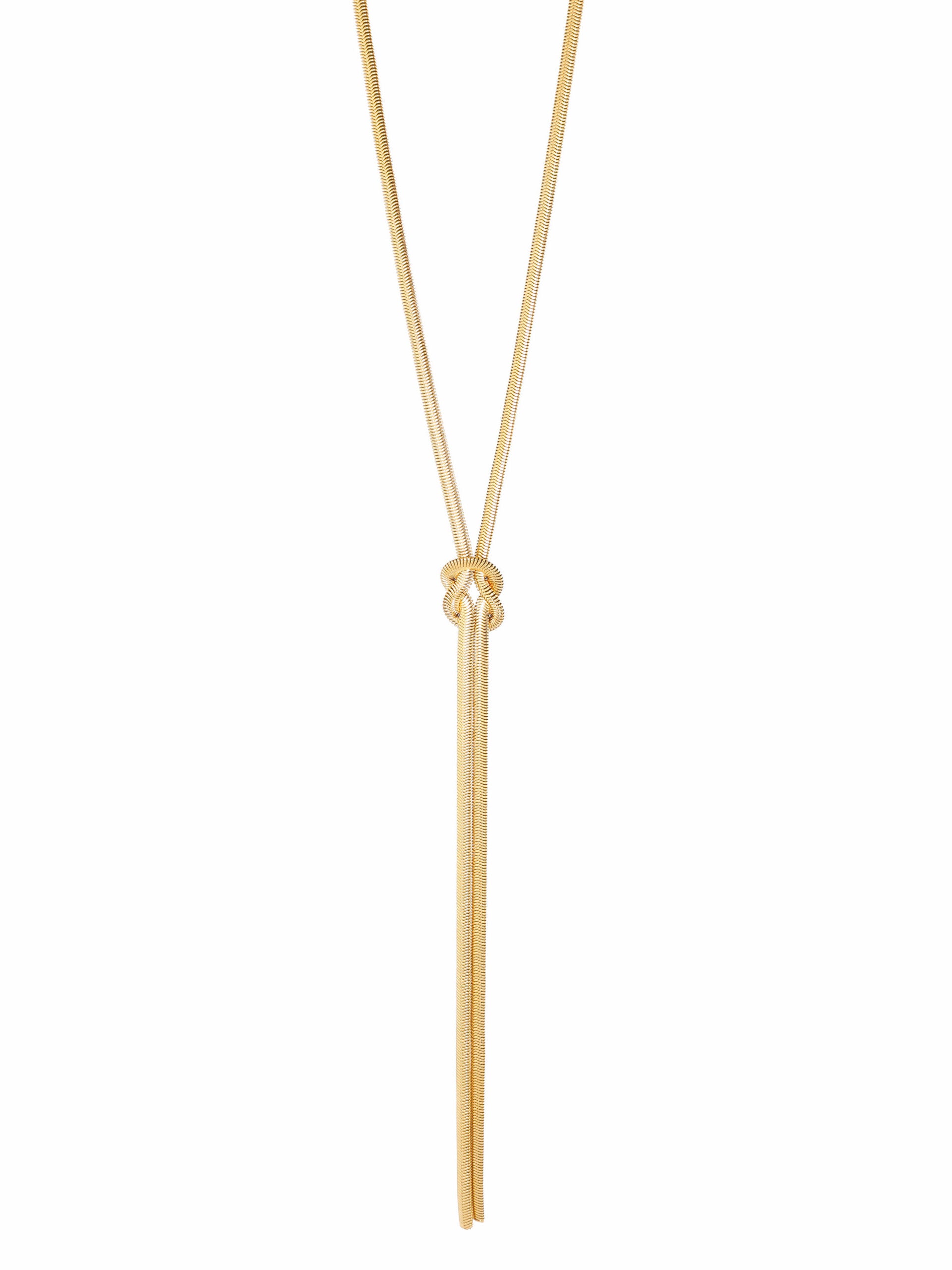 LANGE SNAKE KETTING MET KNOOP goud - LEEF mode en accessoires