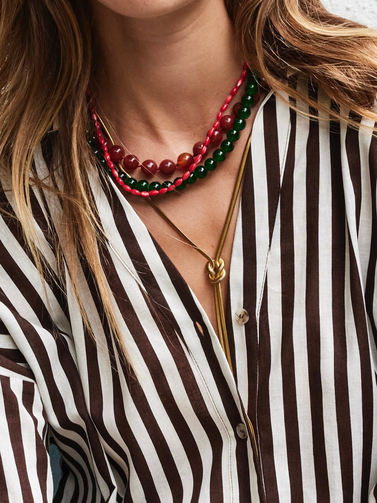 LANGE SNAKE KETTING MET KNOOP goud - LEEF mode en accessoires