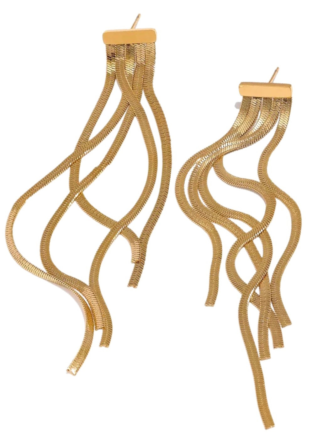 LANGE WATERVAL OORSTEKERS (11CM) goud - LEEF mode en accessoires