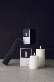 LED Pilar Candle (7.8x10cm) Nordic White Smooth - LEEF mode en accessoires