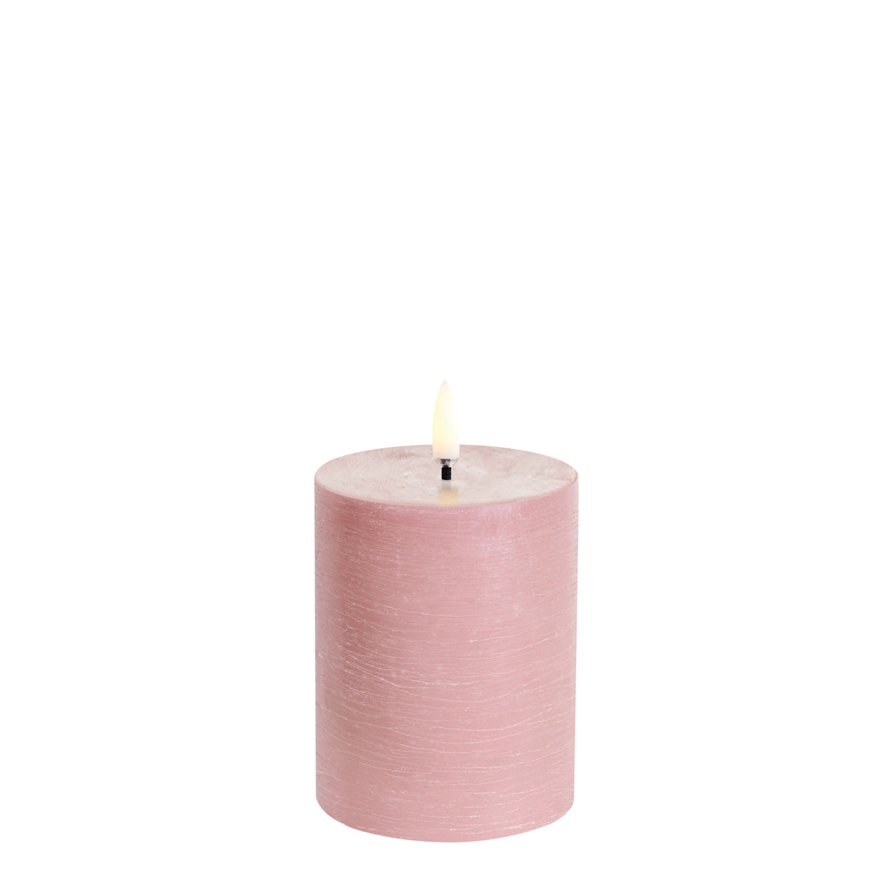 LED Pillar Candle (7,8x10cm) Dusty Rose Rustic