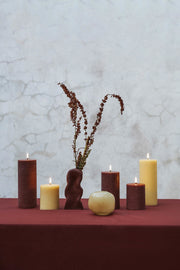 LED Pillar Candle (7,8x10cm) Wheat Yellow - LEEF mode en accessoires