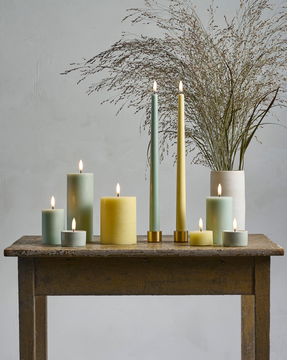 LED Pillar Candle (7,8x10cm) Wheat Yellow - LEEF mode en accessoires