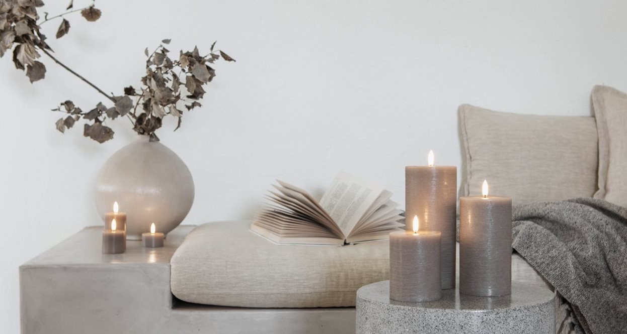 LED Pillar Candle (7.8x15cm) Nordic White Smooth - LEEF mode en accessoires