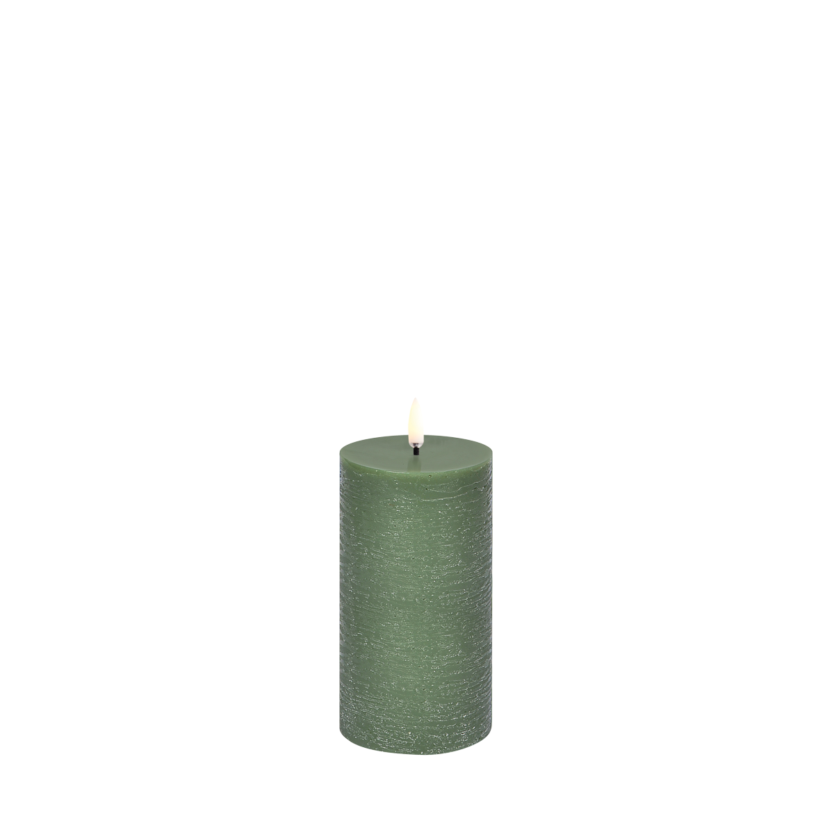 LED Pillar Candle (7.8x15cm) Olive Green - LEEF mode en accessoires