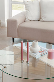 LED Pillar Candle (7.8x20cm) Dusty Rose Rustic - LEEF mode en accessoires