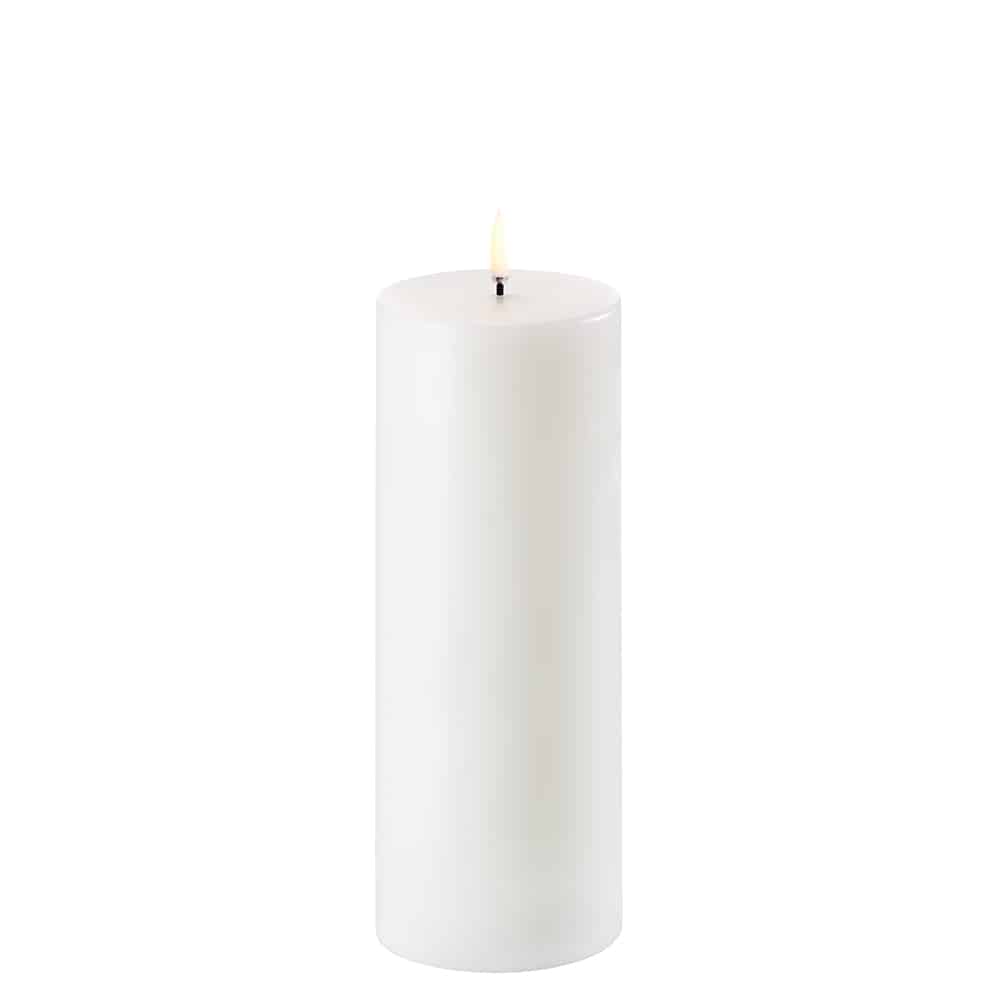 LED Pillar Candle (7.8x20cm) Nordic White Smooth - LEEF mode en accessoires
