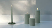 LED Pillar Candle (7.8x20cm) Olive Green - LEEF mode en accessoires