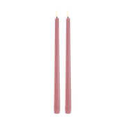 LED Slim Taper Candle 2-pack (2,3x32cm) Dusty Rose Smooth - LEEF mode en accessoires