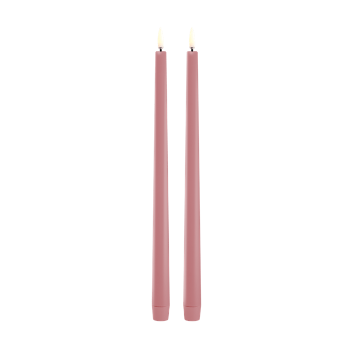 LED Slim Taper Candle 2-pack (2,3x32cm) Dusty Rose Smooth - LEEF mode en accessoires