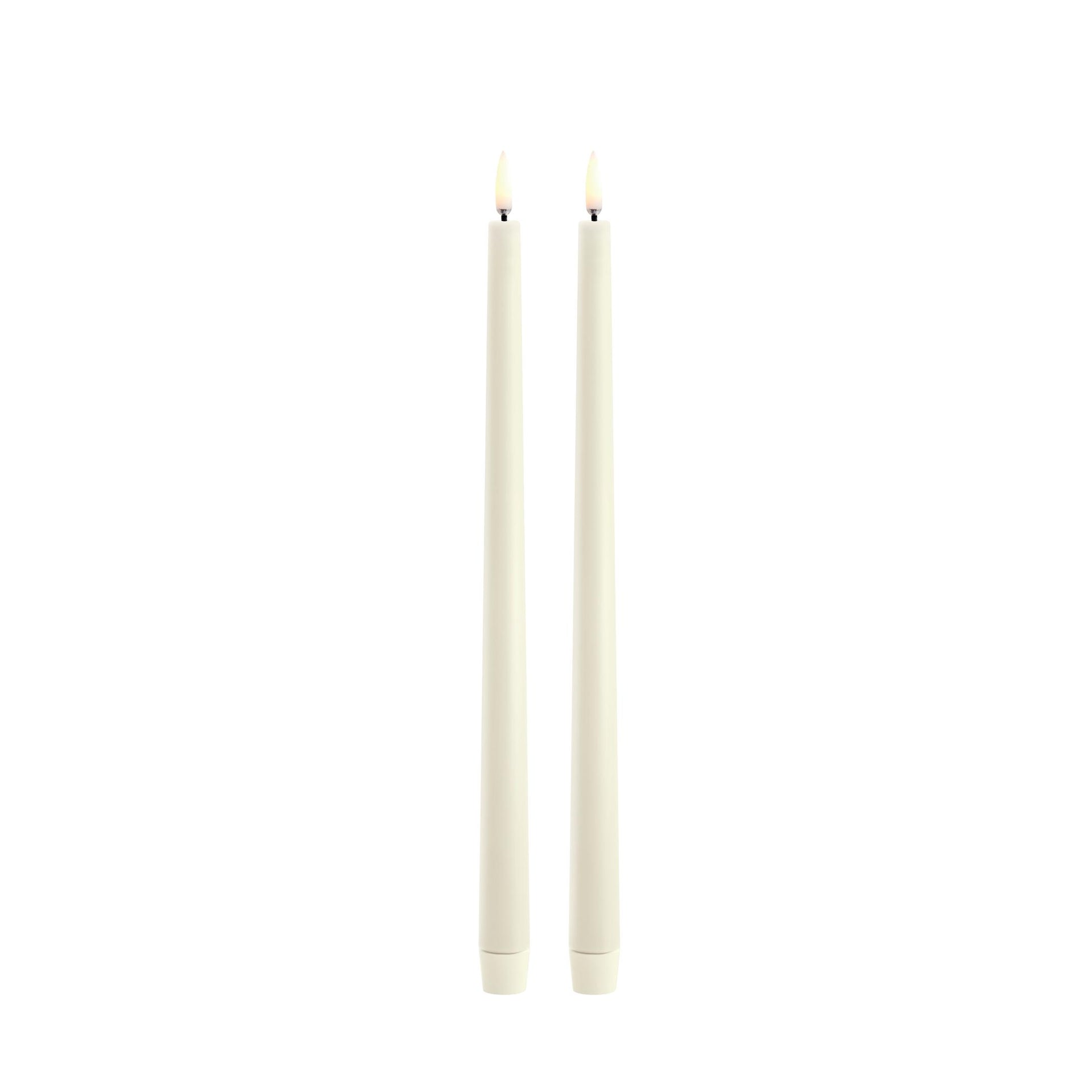 LED Slim Taper Candle 2-pack (2,3x32cm) Ivory Smooth - LEEF mode en accessoires