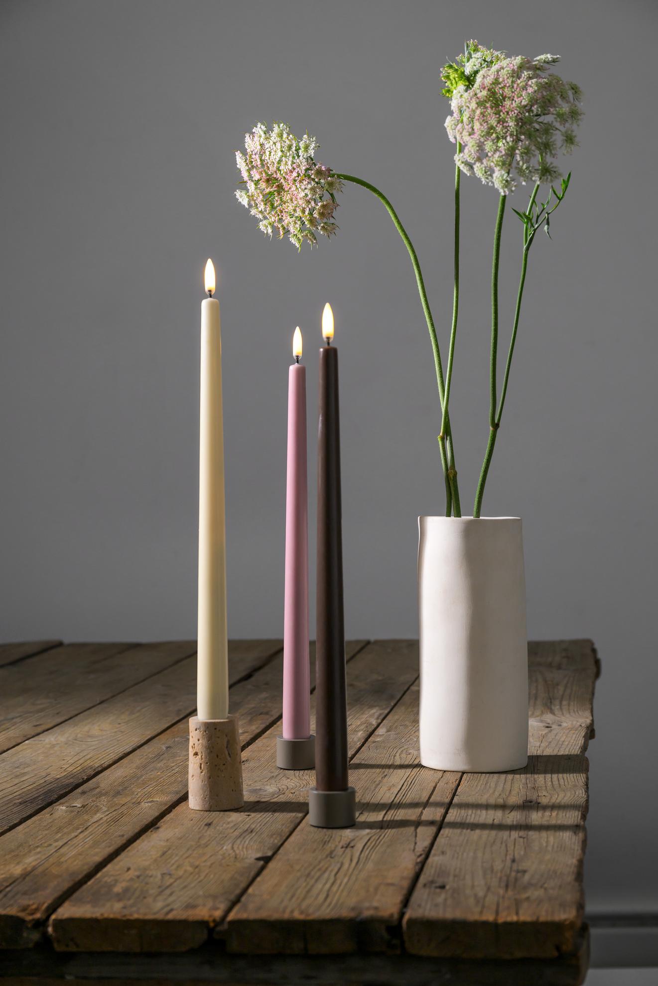 LED Slim Taper Candle 2-pack (2,3x32cm) Ivory Smooth - LEEF mode en accessoires