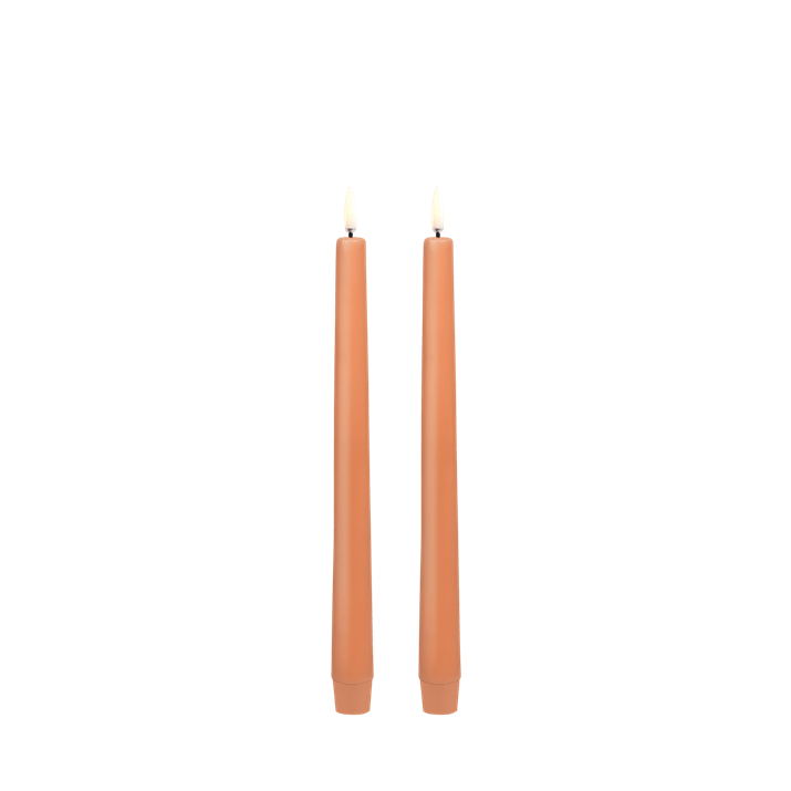 LED Taper Candle 2-pack 2.3x25cm Apricot Smooth