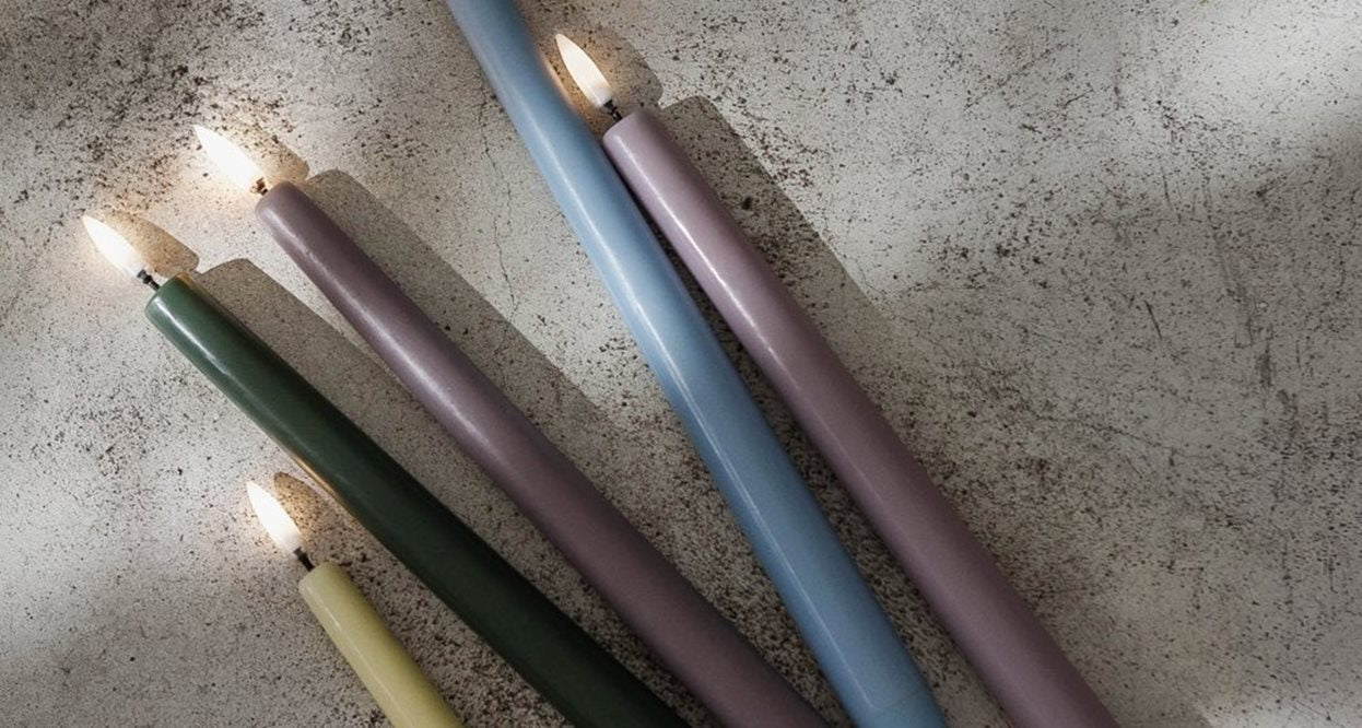 LED Taper Candle 2-pack 2.3x25cm Apricot Smooth