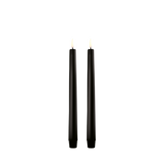LED Taper Candle 2-pack 2,3x25cm Plain Black Smooth - LEEF mode en accessoires