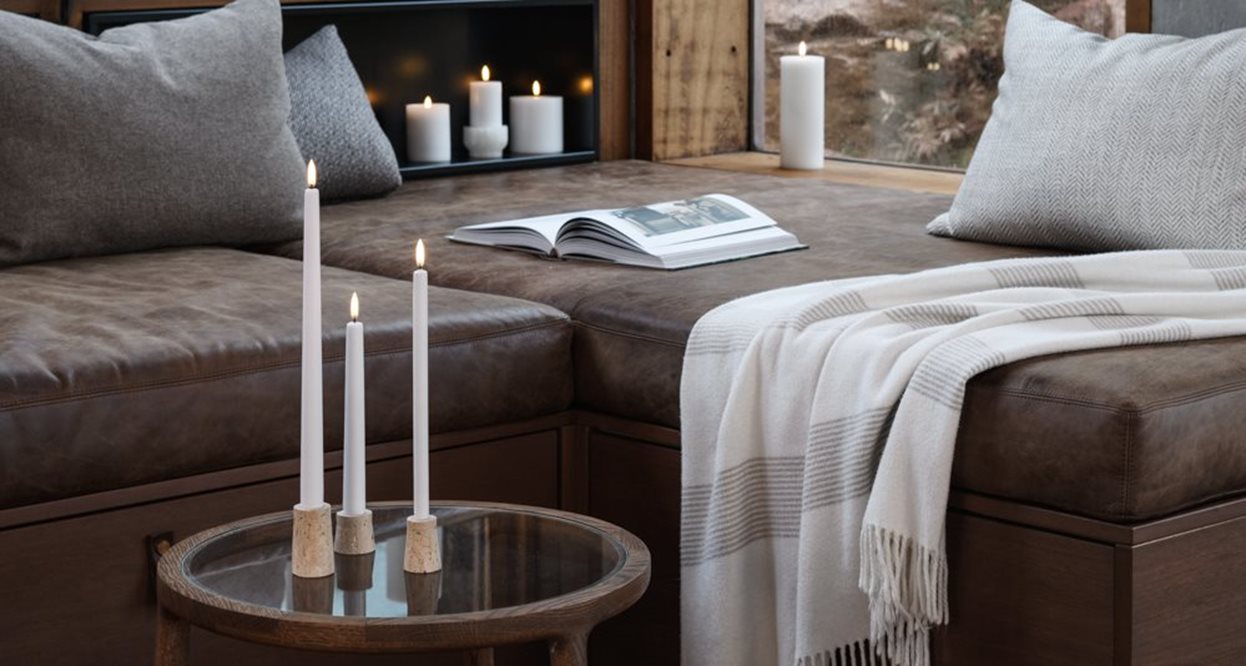 LED Taper Candle 2-pack 2,3x25cm Plain Black Smooth - LEEF mode en accessoires