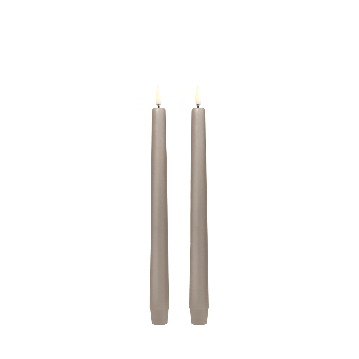 LED Taper Candle 2-pack 2,3x25cm Sandstone Smooth