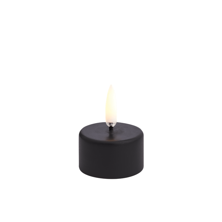 LED Tealight 400 4x2,1cm Plain Black Wax Smooth