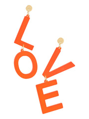 LOVE oorhangers  feloranje - LEEF mode en accessoires