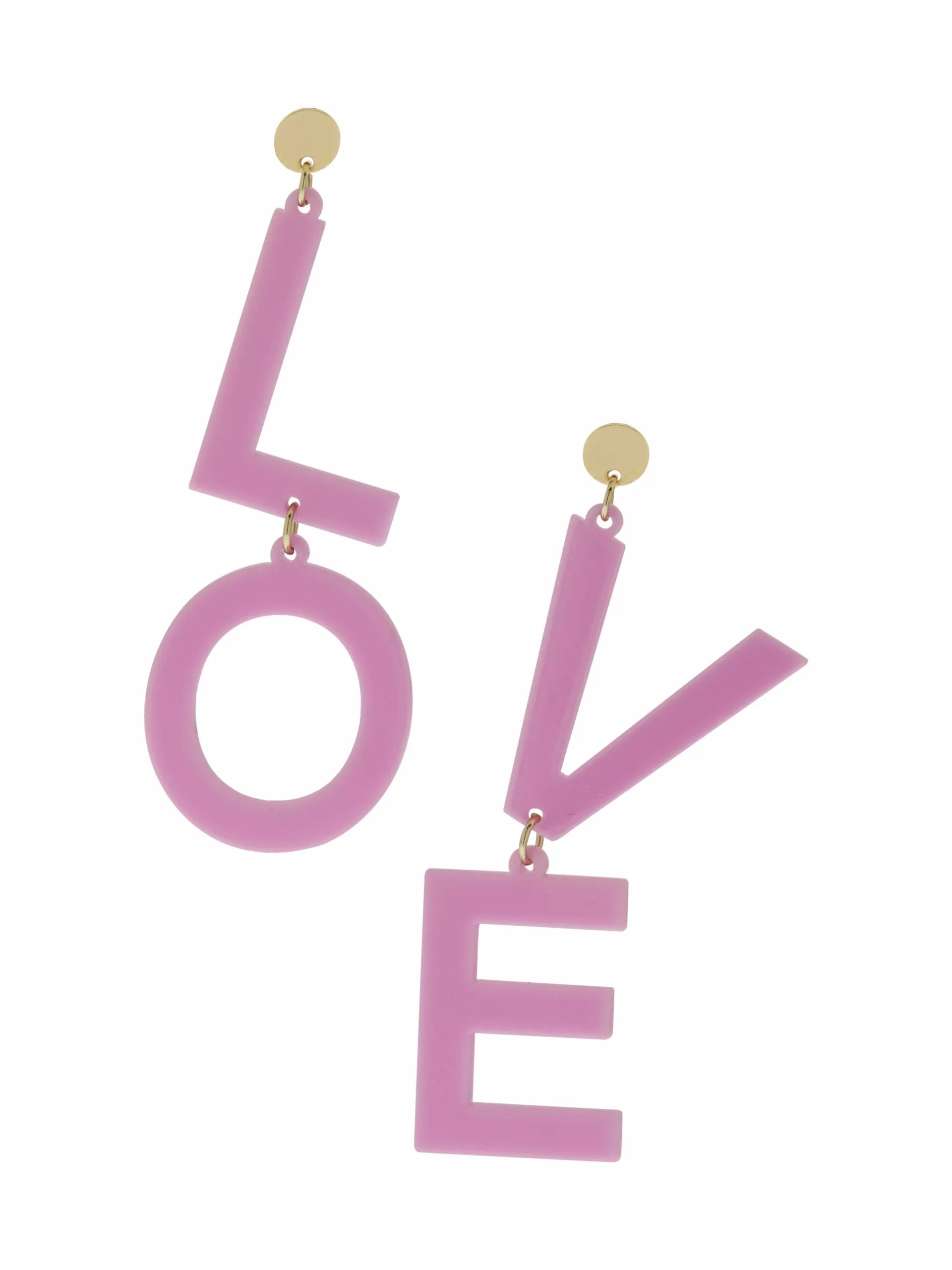 LOVE oorhangers  roze - LEEF mode en accessoires