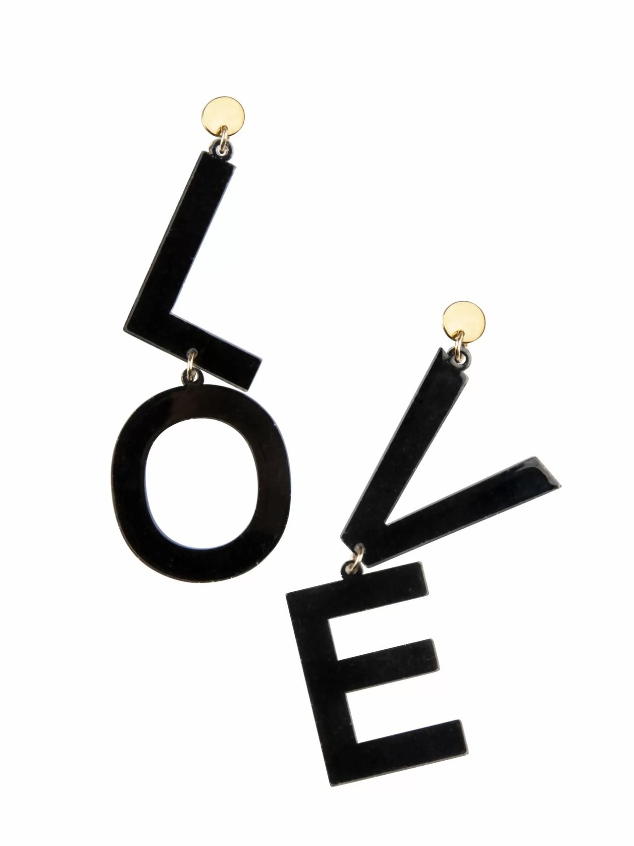 LOVE oorhangers  zwart