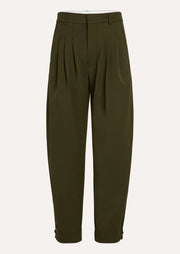 Stijlvolle Luna Broek 4830 in Raw Umber van Circle of Trust, getoonde afbeelding van de broek met elastische taille en rechte snit