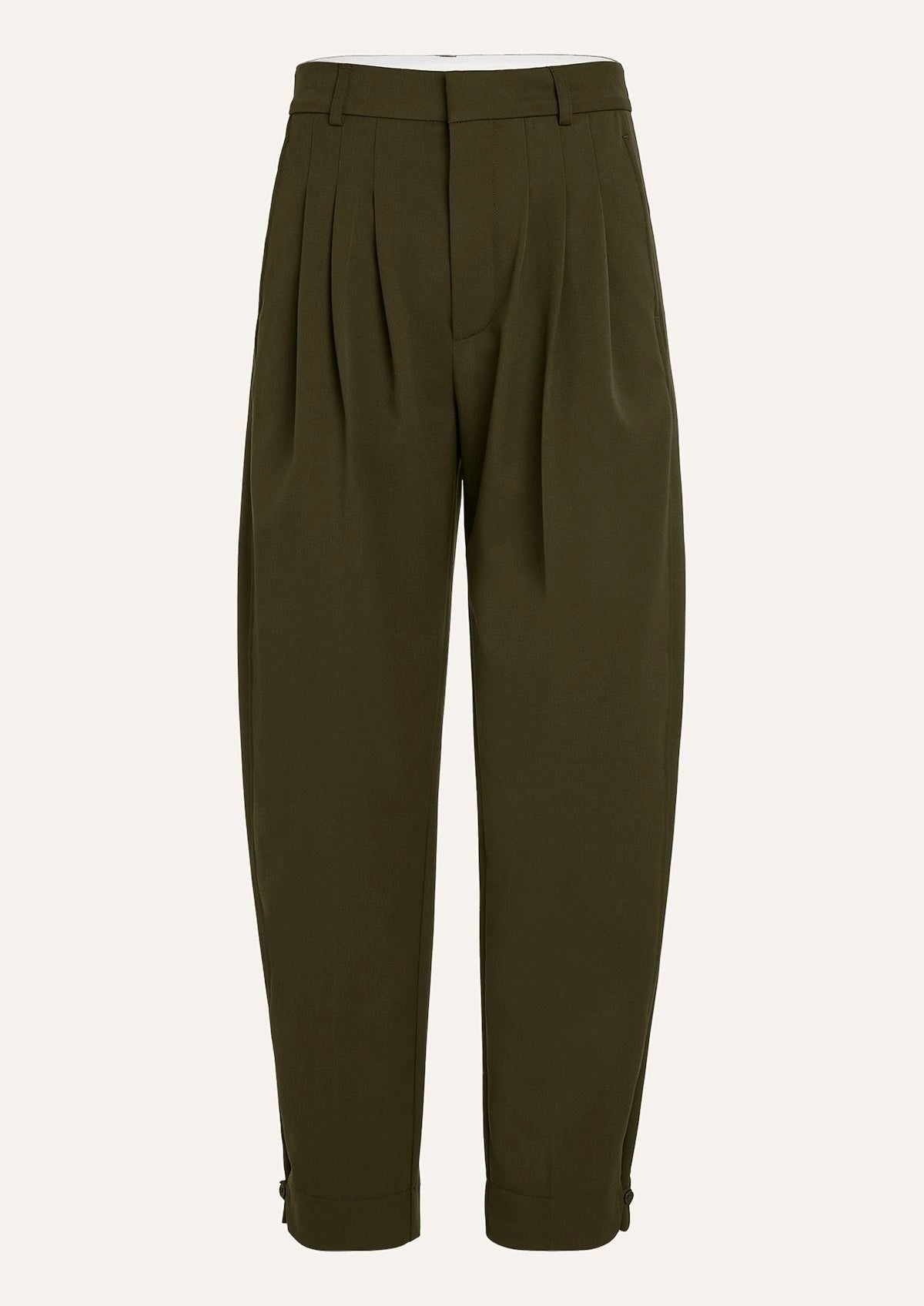 Stijlvolle Luna Broek 4830 in Raw Umber van Circle of Trust, getoonde afbeelding van de broek met elastische taille en rechte snit