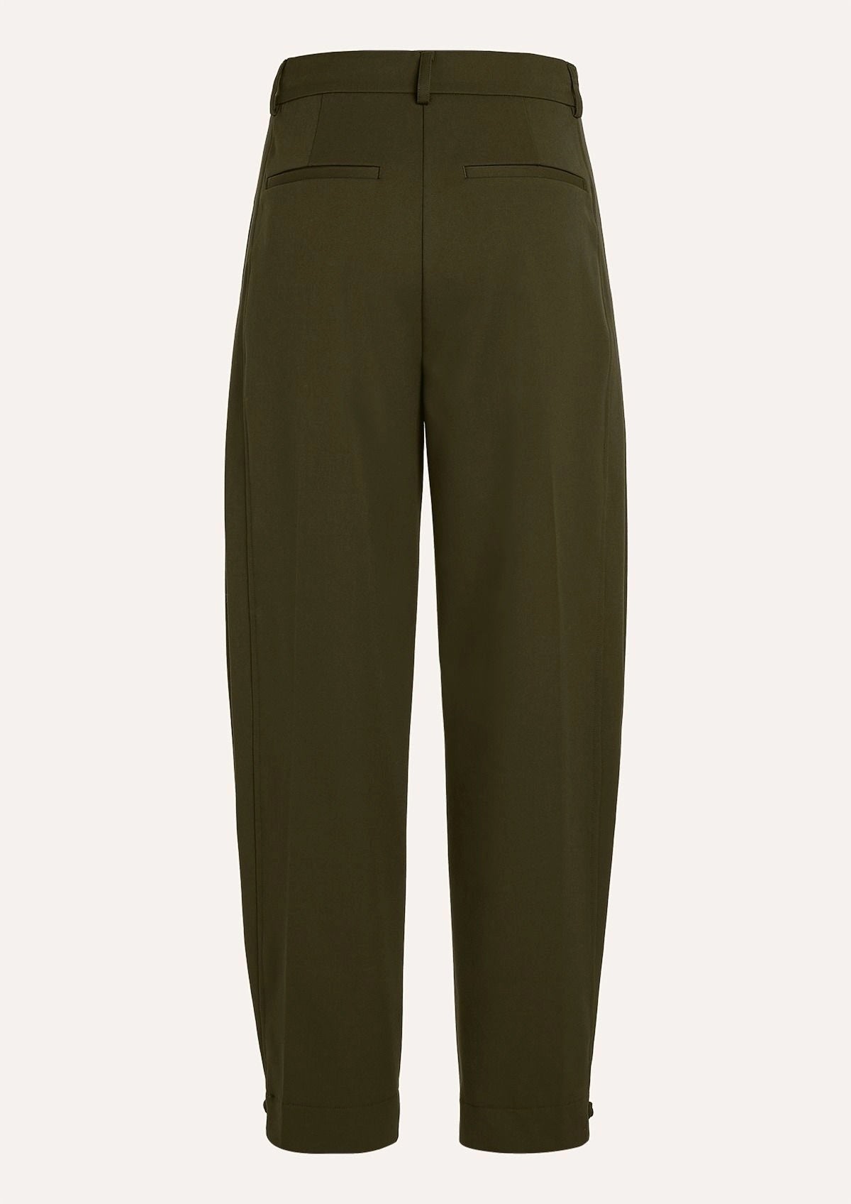 LUNA PANTS 4830 in Raw Umber van Circle of Trust, close-up van de beige bruine broek met comfortabele pasvorm.
