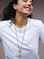 Lange ketting met letter hanger Q - LEEF mode en accessoires