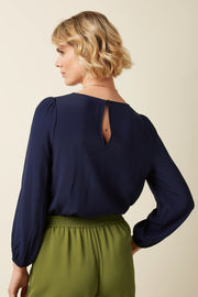 Laura Pleat Top Allegra 445 Evening Blue - LEEF mode en accessoires