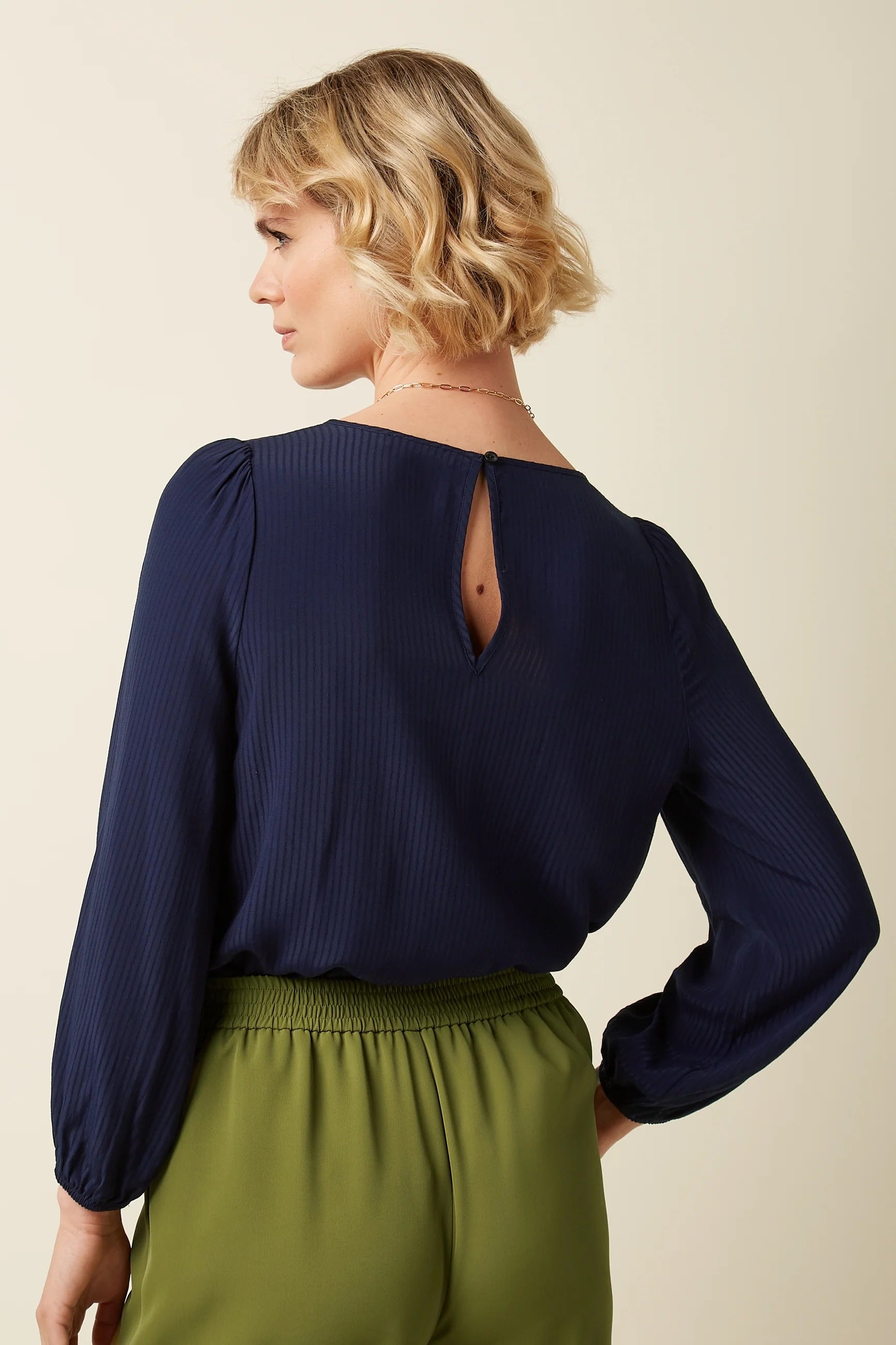 Laura Pleat Top Allegra 445 Evening Blue - LEEF mode en accessoires