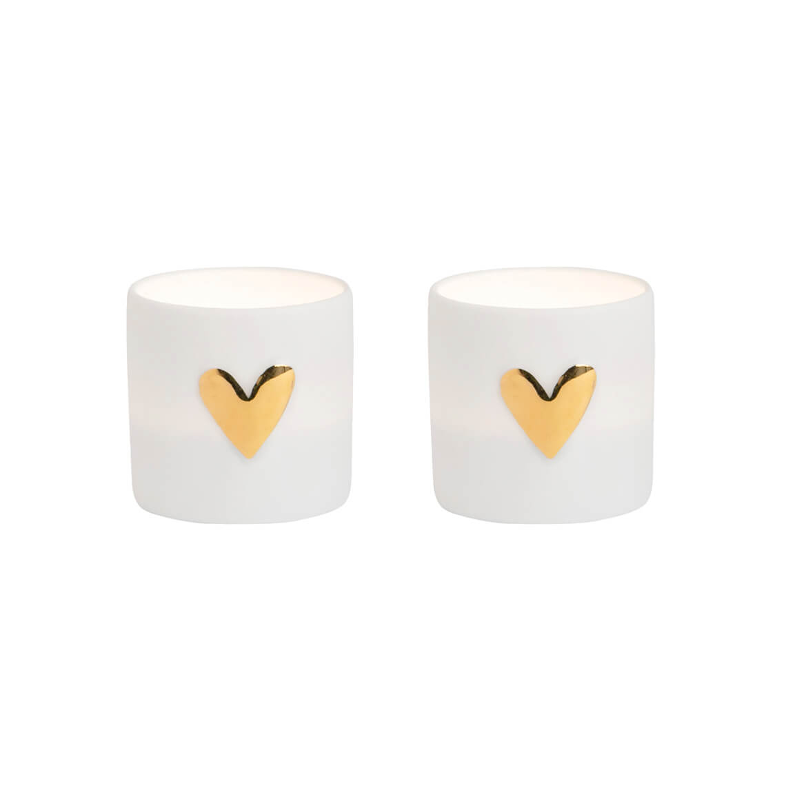 Lights heart set of 2pcs gold Gold - LEEF mode en accessoires