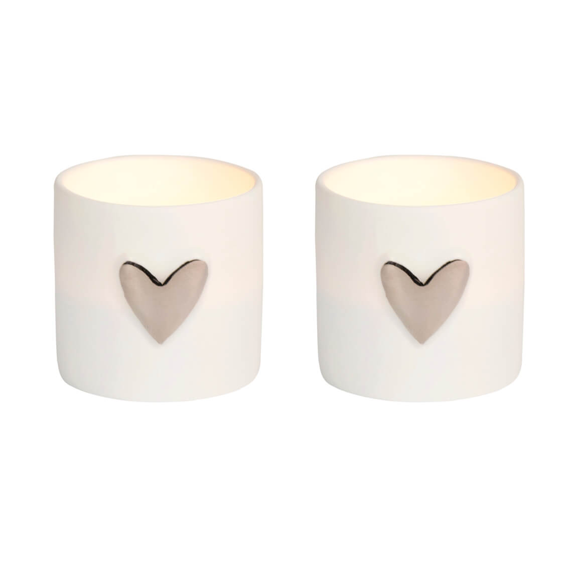 Lights heart set of 2pcs silver Silver - LEEF mode en accessoires